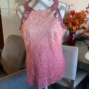 XL orange pink ombré Lacey Sexy tank